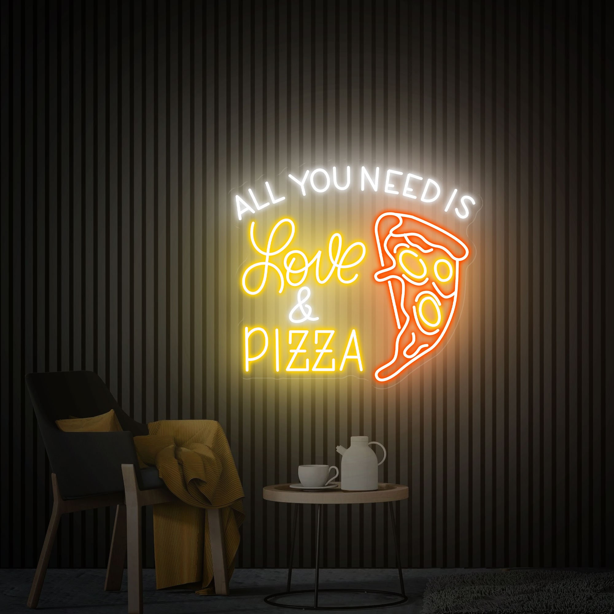 All You Need Is Love & Pizza Neon Sign, Pizza Party Decor, Custom Led Sign, Gift for Pizza Lover, Restaurant Welcome Sign Home Decor