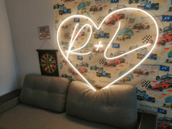 Custom Wedding Heart Neon Sign, Personalized Initials With Heart For Wedding Neon Sign, Neon Sign For Wedding, Wedding Neon Sign