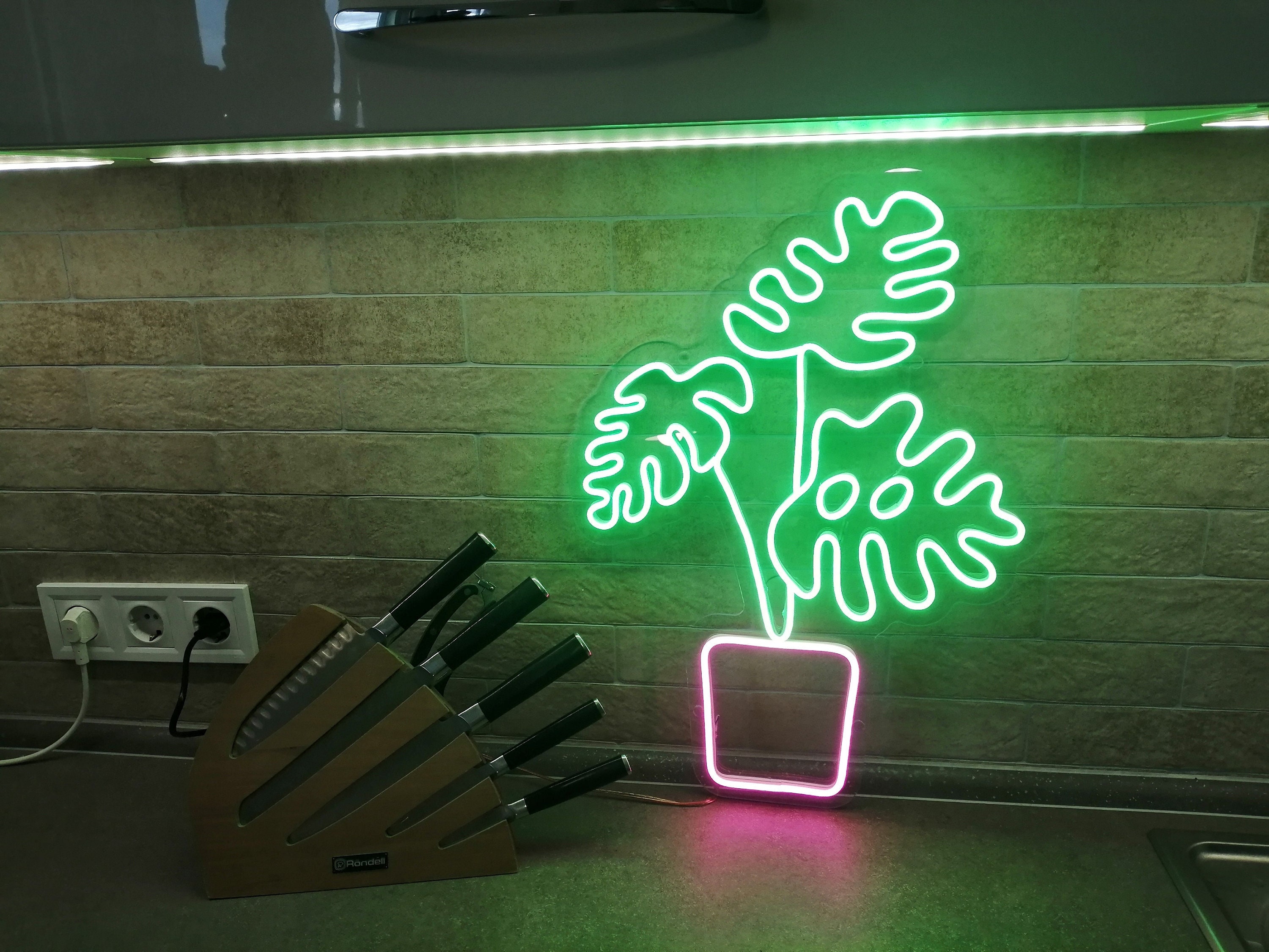Monstera Leaf Neon Sign, Plant Neon Sign, Custom Leaf Led Neon Light, Gifts For Her, Unique Hand Crafted, Gift For Her Neon