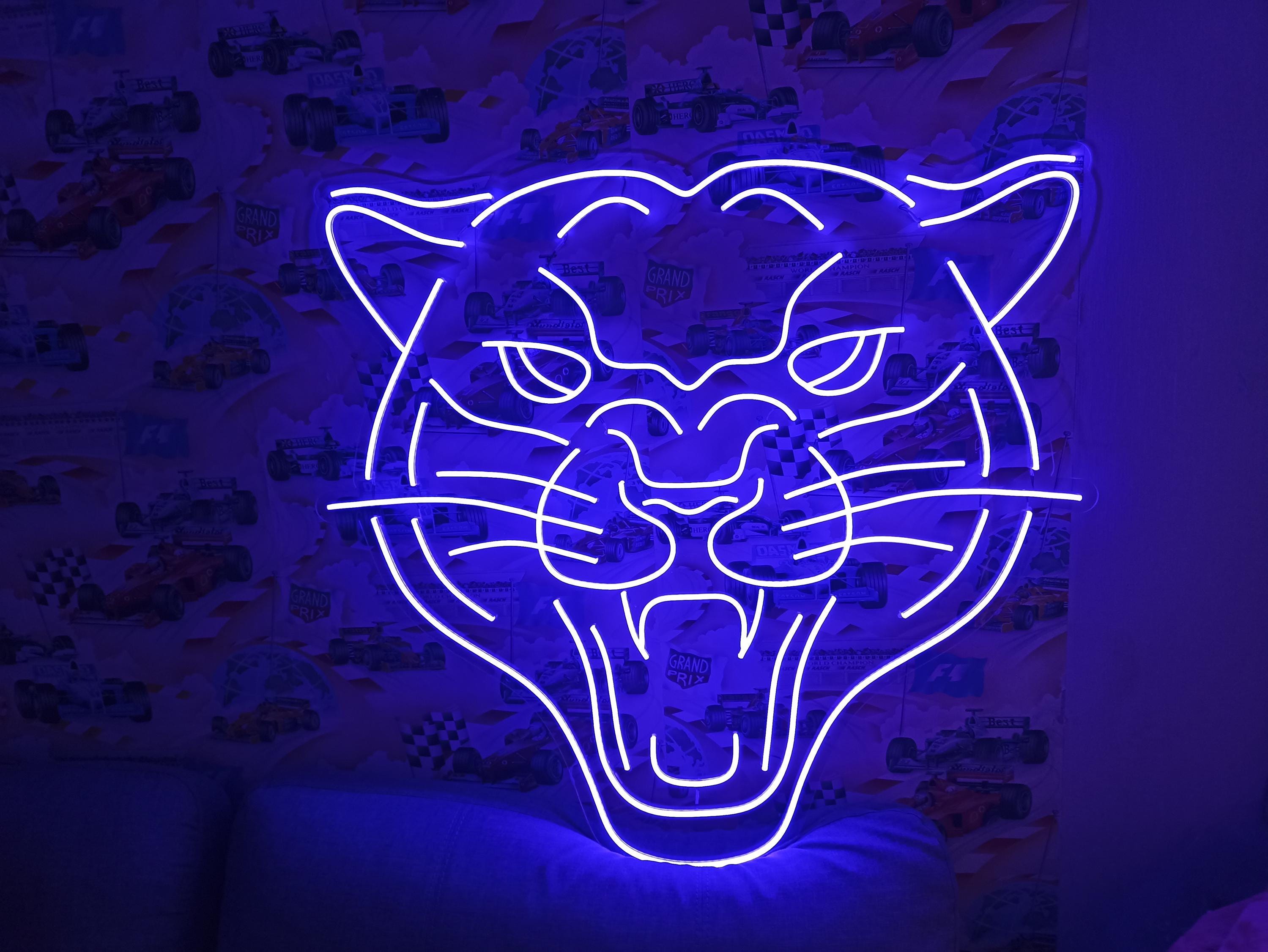 Panther Led Sign, Panther Neon Sign, Neon Panther Light, Wild Animal Neon Light, Custom Panther Neon Sign, Jungle Theme Neon Sign
