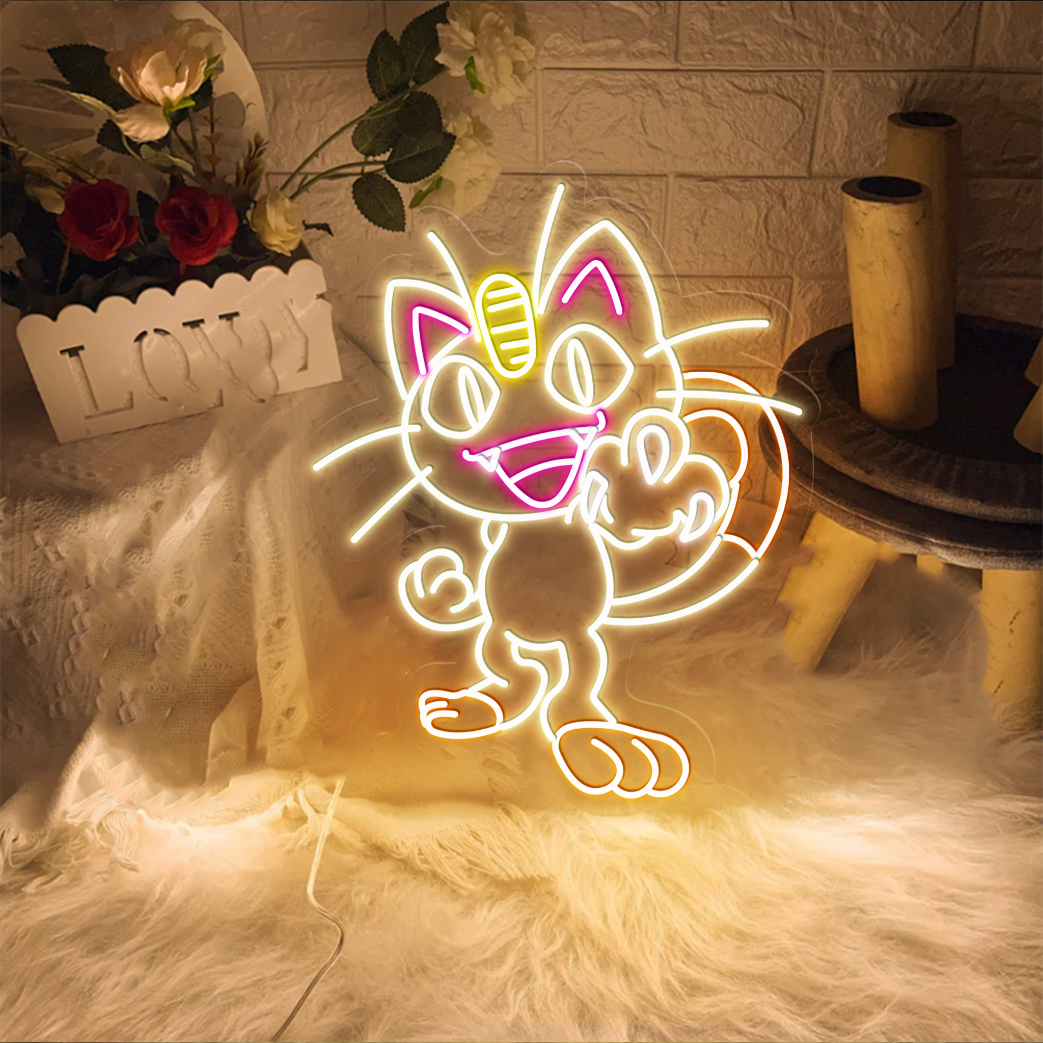 Pokemon Meowth Neon Led Sign Kids Room Decor