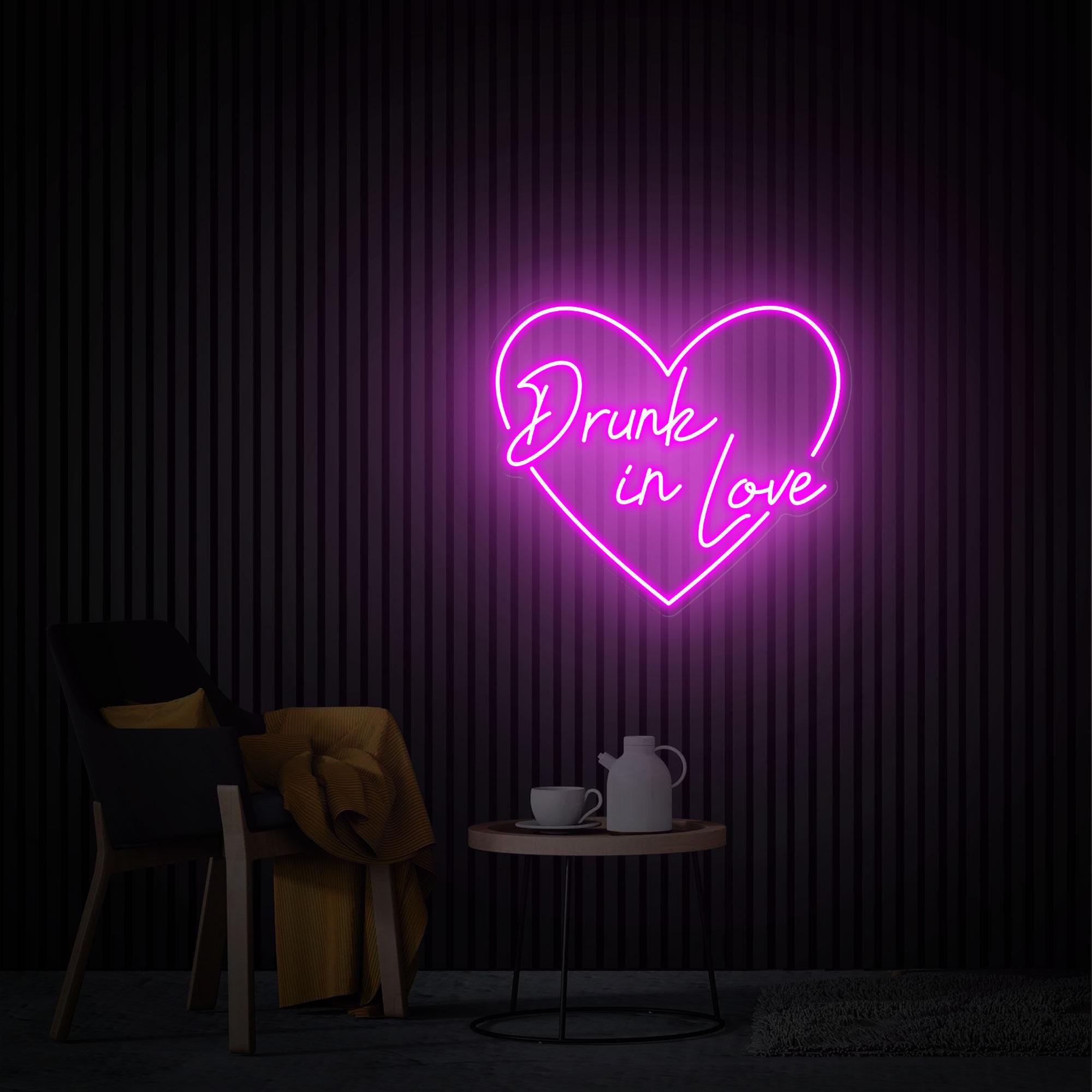 Drunk in Love Neon Sign, Custom Wedding Sign, Wedding Backdrop, Home Decor Personalized Gift, Neon Sign Art, Wedding Decor Gift for Couple