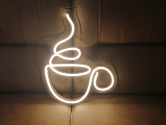 Coffee Cup Neon Sign, Coffee Bar Decor, Neon Light Coffee Cup, Neon Sign For Coffee Lover, Coffee Decor For Home, Coffee Wall Art Neon Sign