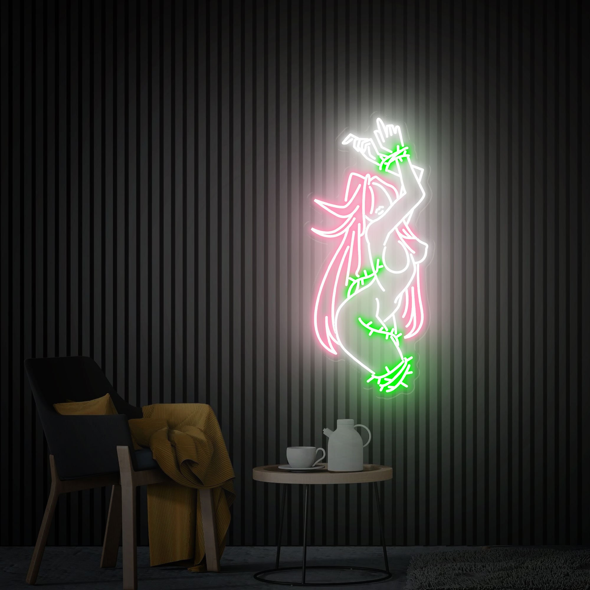 Girl Neon Sign Girl Trapped by Thorns Neon Light, Crazy Party Led Light, Customize Neon Signs, Neon Bar Sign Neon Wall Art Bedroom Neon Sign