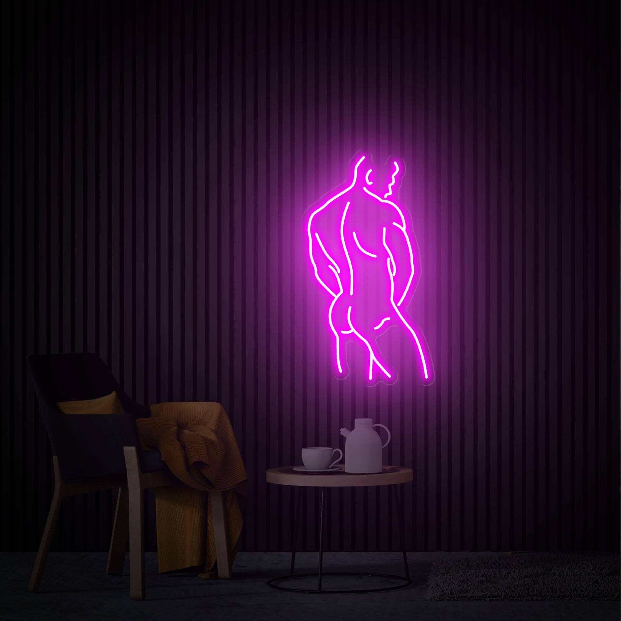 Man Neon Sign, Man Art, Male Body Art, Custom Neon Sign, Bedroom Neon Sign, Masculine Man Wall Art, Man Body Wall Art, Gay Love Art Gift