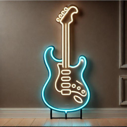 Guitar Neon Sign, Rock And Roll Neon Sign, Guitar Neon Sign, Guitar-Shaped Neon Light, Neon Sign Music Decor, Musical Instrument Neon Light