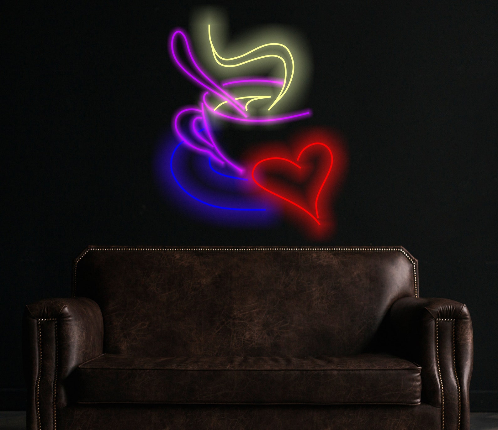 Coffee Cup Neon Sign, Neon Coffee Cup Sign, Coffee Shop Neon Sign, Cafe Neon Sign, Coffee Lover Gift, Coffee Decor, Neon Kitchen Sign