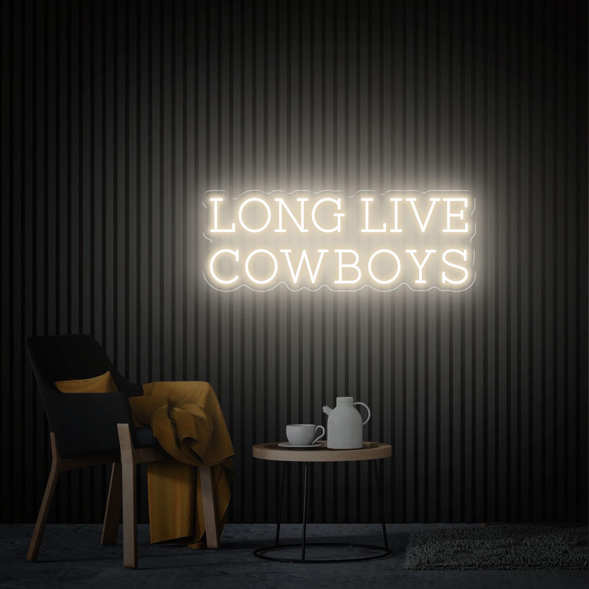 Long Live Cowboys Neon Sign, Custom Led Light Sign, Cowboy Lover Gift, Western Cowboy Party Decor, Bedroom Decor, Cowboys Neon Wall Art