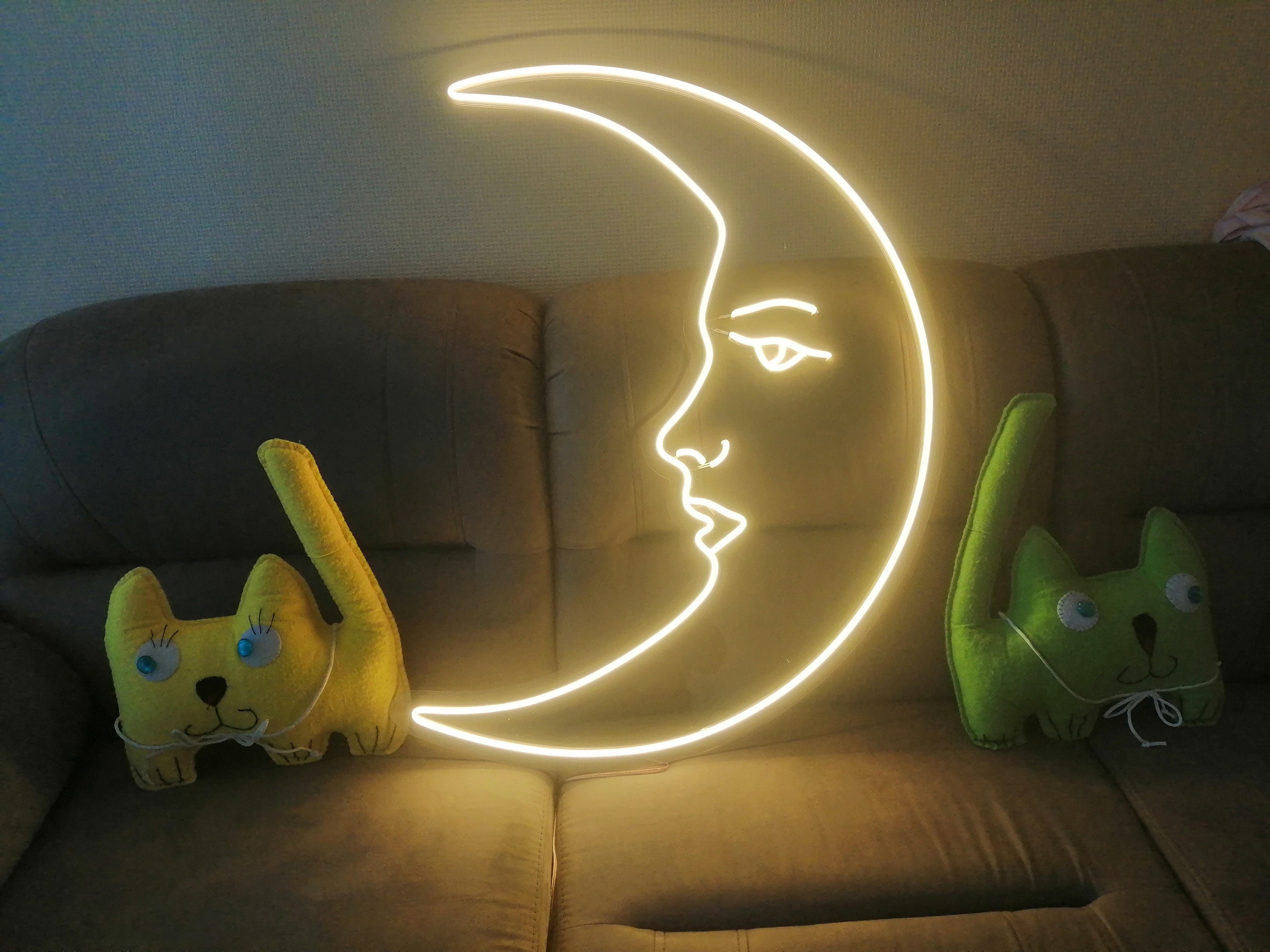 Moon Neon Sign, Moon Neon Light Sign, Moon Neon Light, Neon Wall Art, Handmade Neon Sign, Room Decor Neon Sign