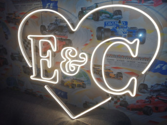 Custom Initials Heart Neon Sign, Neon Heart with Initials Sign, Customized Heart Neon Sign, Neon Heart Sign with Custom Initials