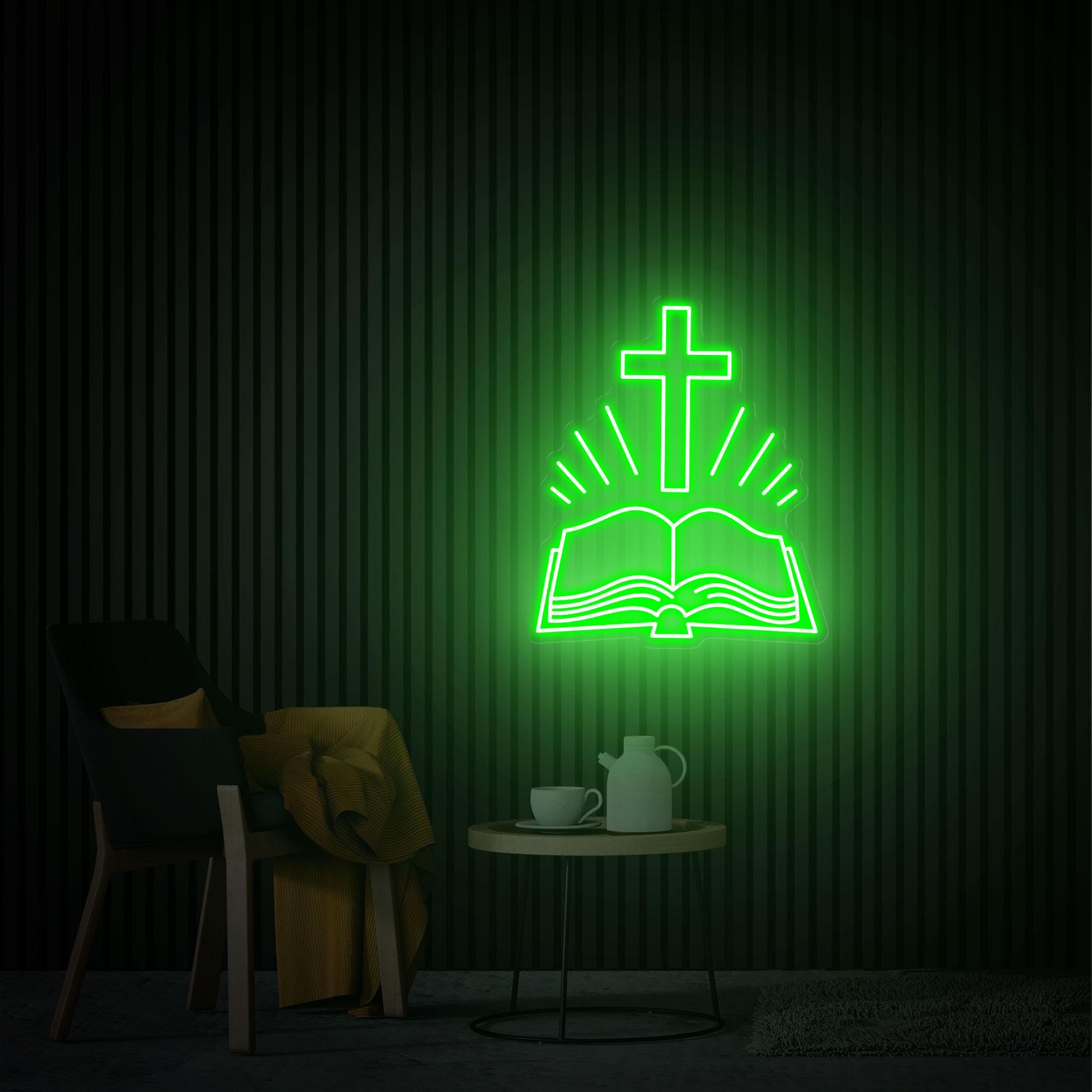 Open Bible Neon Sign, Home Decor Bible Сross Led Sign, Custom Neon Sign, Religious Faith Neon Sign, Bedroom Neon Light Personalized Gift