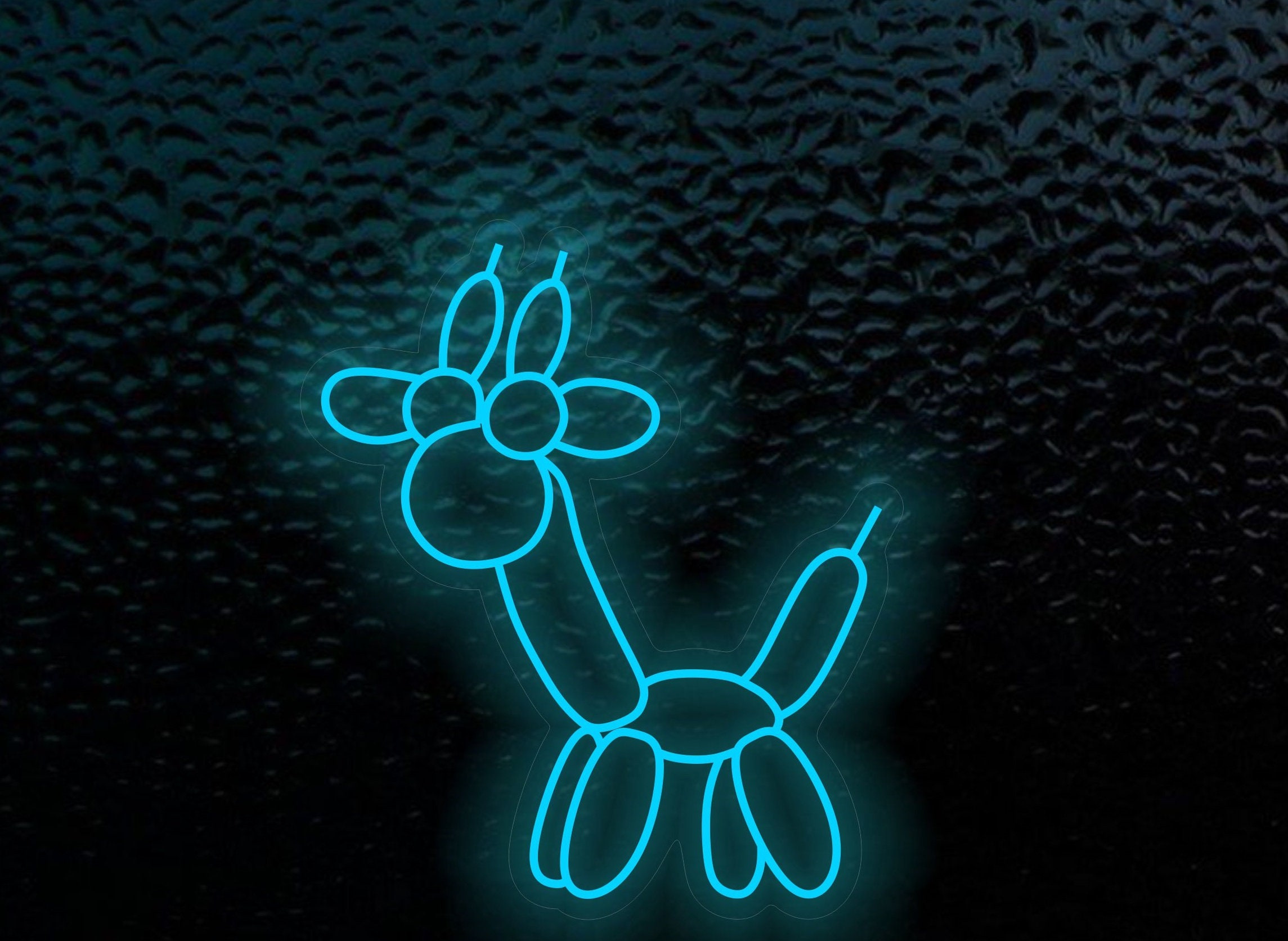 Balloon Animal giraffe Neon Sign, Ballon giraffe Decoration LED Neon Sign, Balloon Animal Neon Sign for kids room, Room Interior light