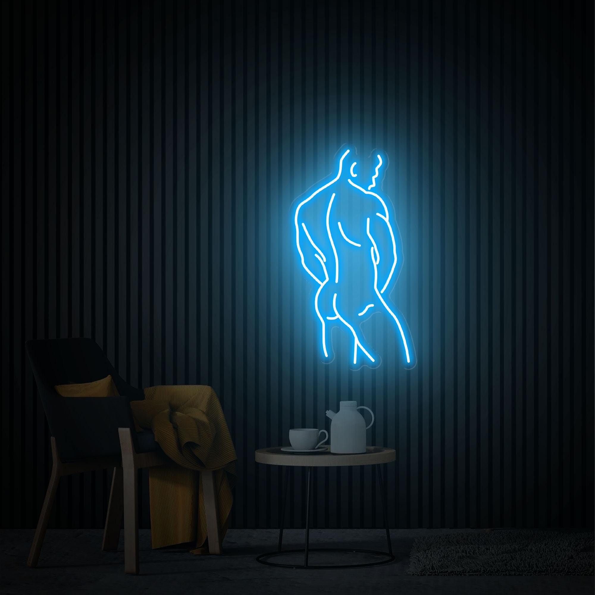 Man Neon Sign, Man Art, Male Body Art, Custom Neon Sign, Bedroom Neon Sign, Masculine Man Wall Art, Man Body Wall Art, Gay Love Art Gift