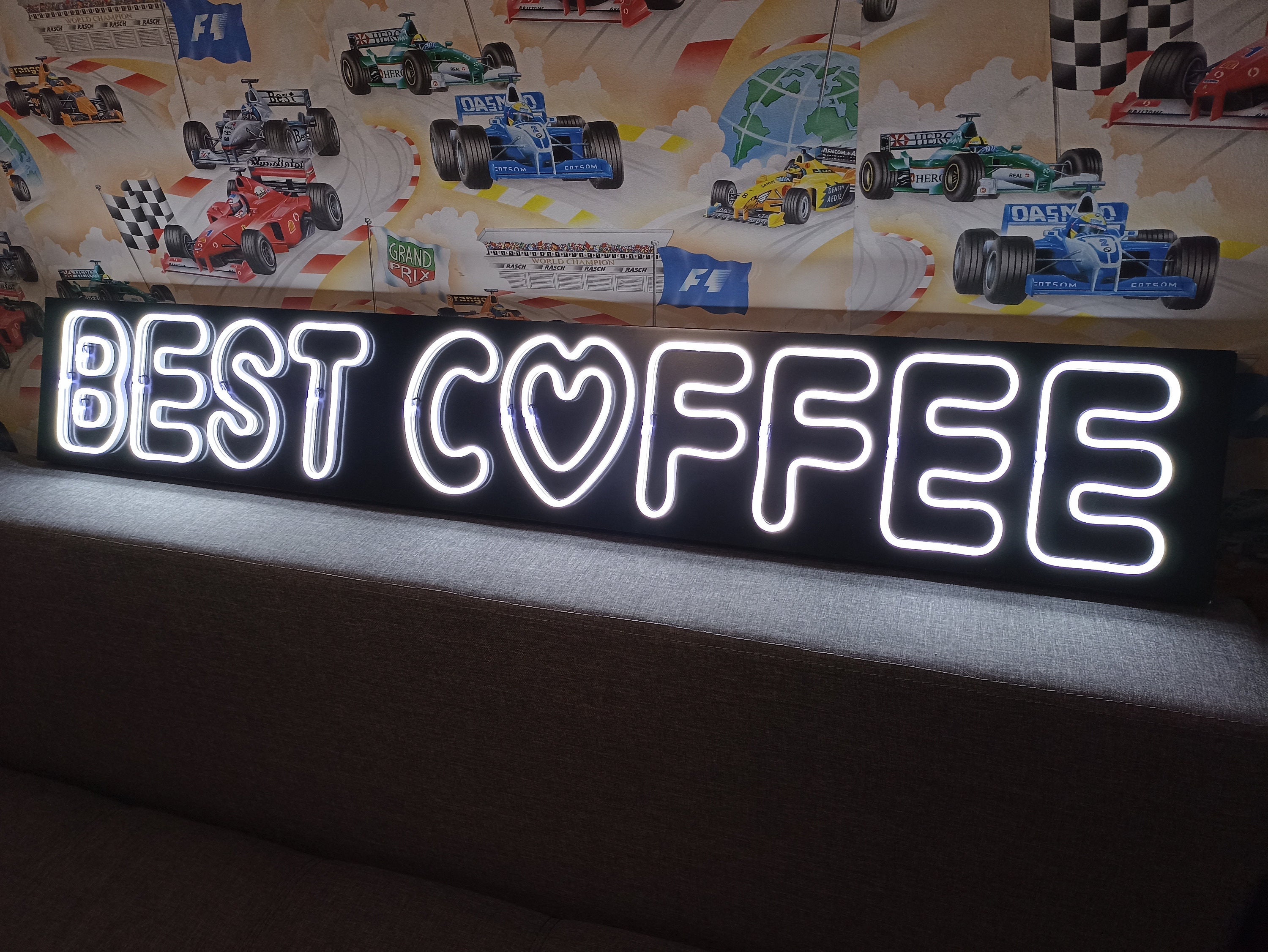 Best Coffee Neon Sign, Custom Coffee Neon Sign, Neon Coffee Lettering, Coffee Bar Decor, Glowing Inscription, Neon Sign In The Bar