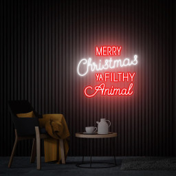 Merry Christmas Ya Filthy Animal Neon Sign, Christmas Led Light Sign, Custom Neon Sign, Christmas Decor, Room Party Decor, Neon Bar Sign