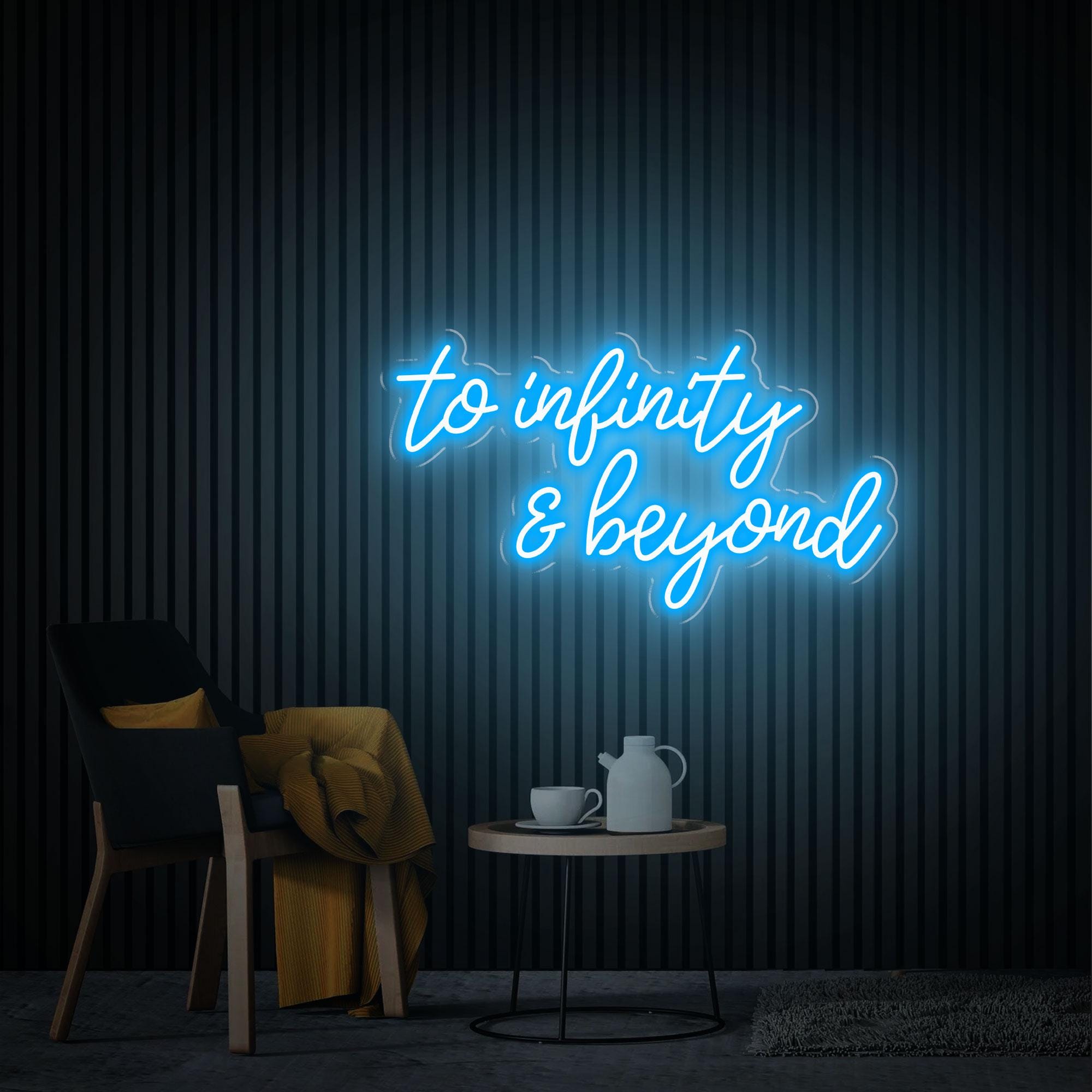To Infinity and Beyond Neon Sign, Home Wall Decor, Custom Text Sign, Gifts for Child, Inspirational Saying Decor Graduation Gifts Neon Art