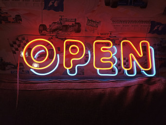 Open Neon Sign - Lights Neon Sign For Business, Open Neon Sign For Bar, Neon Sign In The Bar, Bar Decor