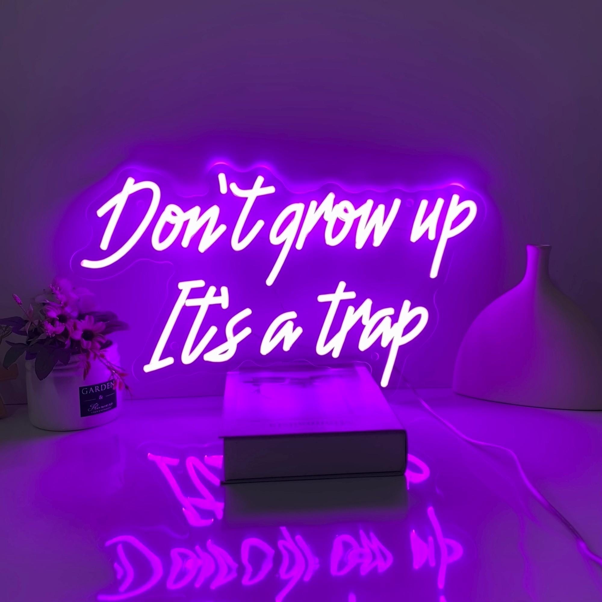 Don't Grow Up It's A Trap Neon Sign Custom Text Neon Sign Neon Wall Art Home Room Decor Bar Light Up Sign Cool Neon Light Personalized Gifts