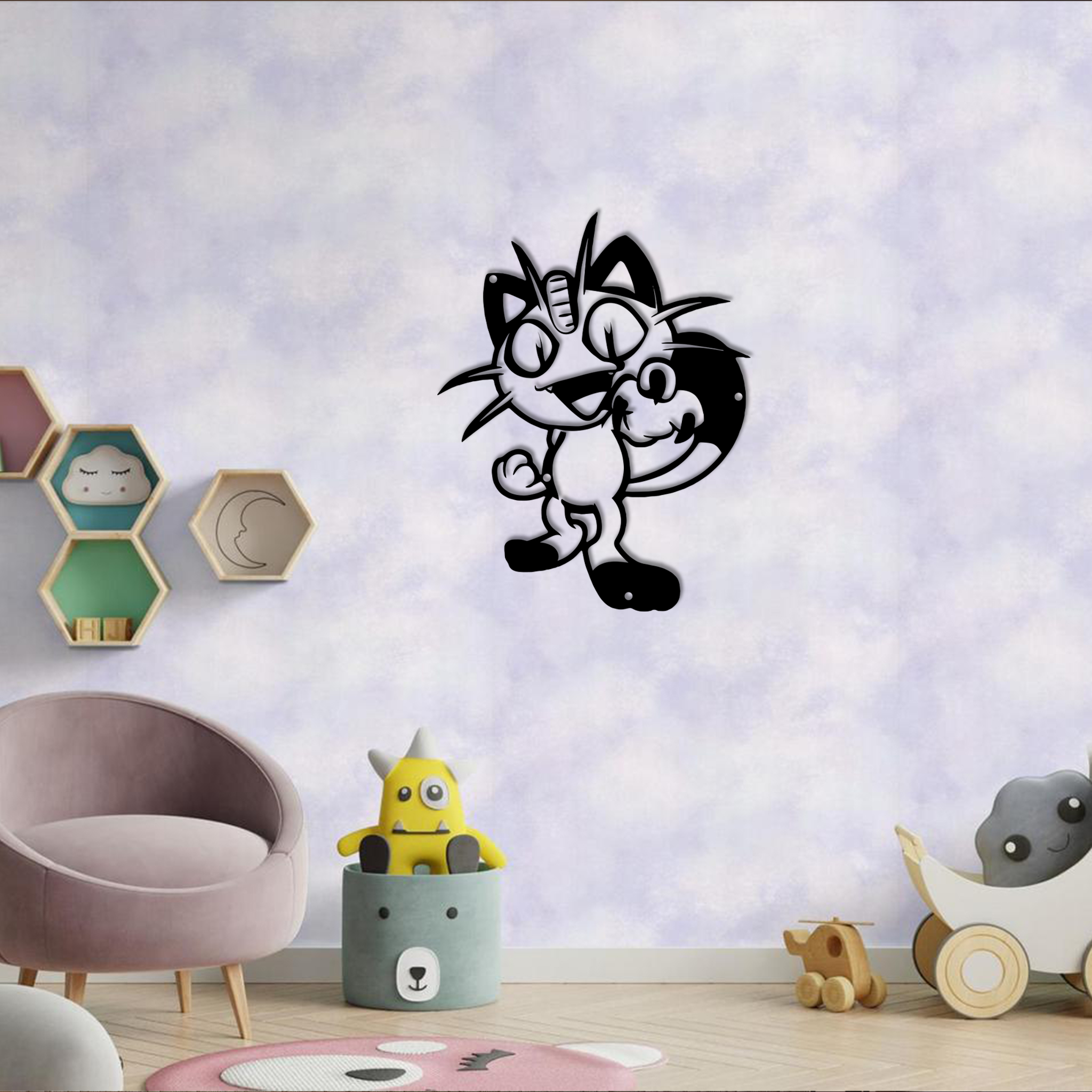 Pokemon Meowth Metal Signs Kids Room Decor