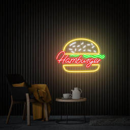 Hamburger Neon Sign, Handmade Burger Led Light Sign, Custom Neon Sign for Business, Home Wall Decor, Fast Food Coffee Shop Restaurant Decor