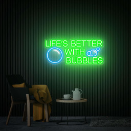 Life is better with Bubbles Neon Sign, Custom Neon Sign, Champagne Wall Decor, Bubbles Neon Wall Art, Wedding Backdrop Party Decor Gifts