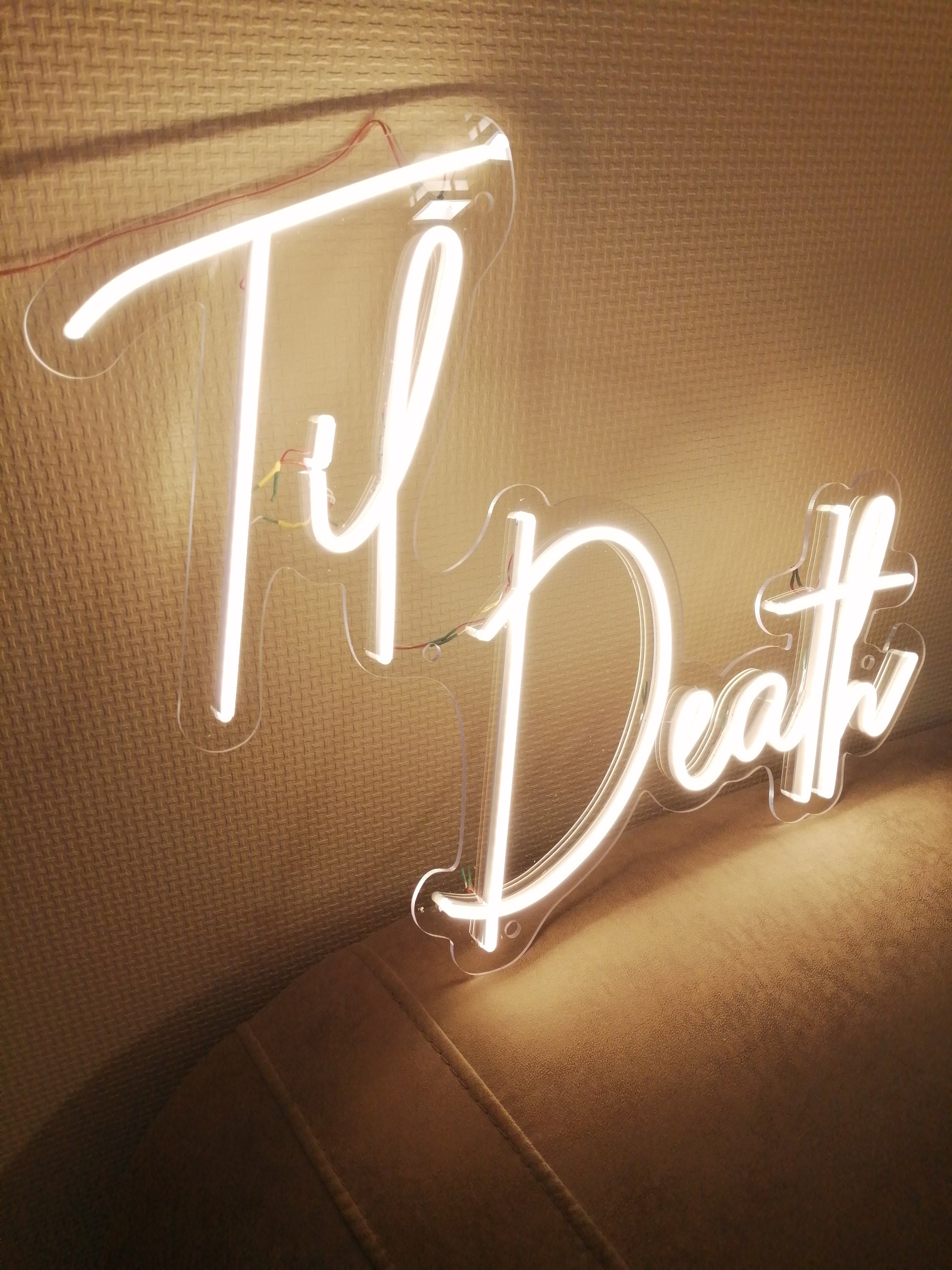 Till Death Neon Sign, Led Neon Sign Wedding Party , Till Death Do Us Party, Neon Light Sign, Wall Art Family Gift, Til Death Neon Light