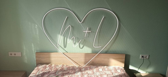 Custom Initials In Heart Neon Sign, Wedding Heart Initials Neon Sign, Love Heart Initials Neon Sign, Wedding Neon Sign, Gift Wedding Neon