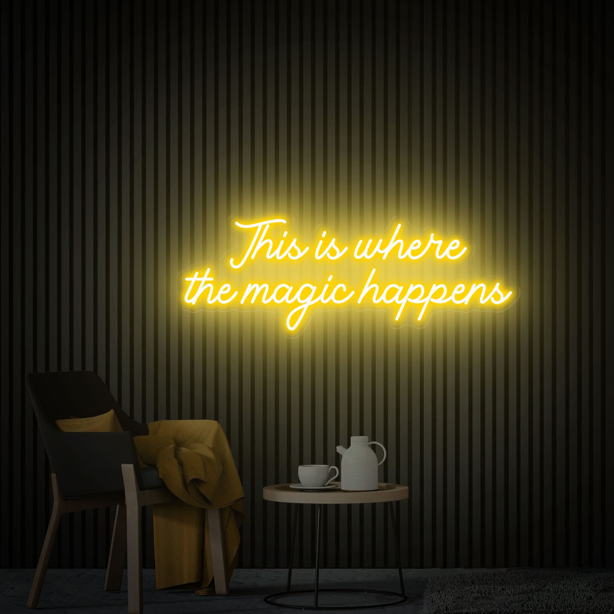 This is Where the Magic Happens Neon Sign, Aesthetic Wall Decor, Bedroom Neon Decor, Beauty Salon Decor, Custom Neon Sign Personalized Gifts