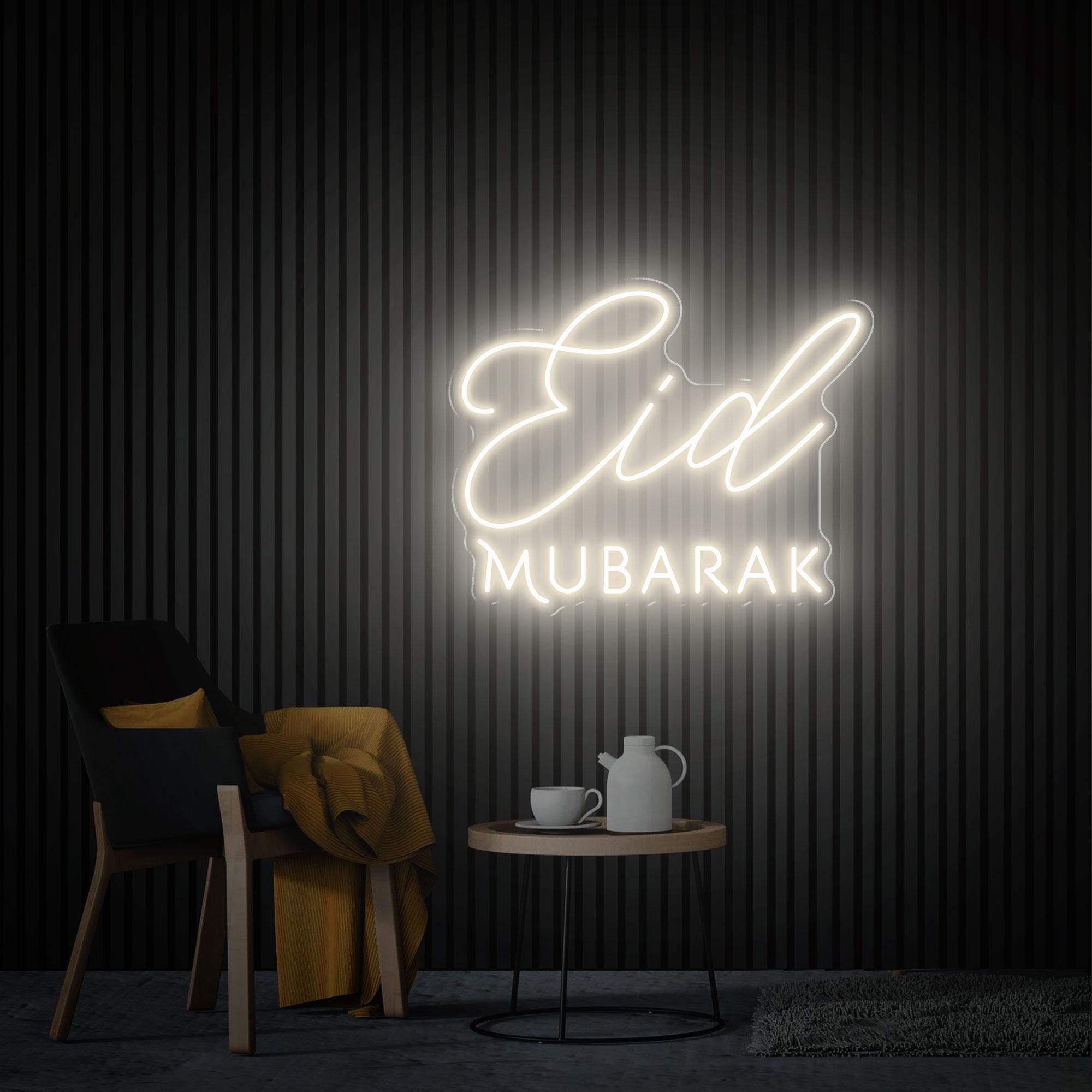 Eid Mubarak Neon Sign, Eid Mubarak Wall Art, Eid Celebrations Ramadan Wall Hanging, Custom Led Neon Sign Ramadan Party Decor, Muslim Gifts
