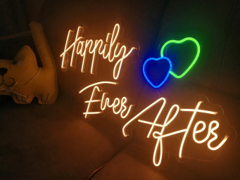 Happily Ever After Neon Sign, Wedding Neon Sign, Wedding Decor Neon Sign, Custom Neon Sign, Wall Decor, Personalized Neon Sign