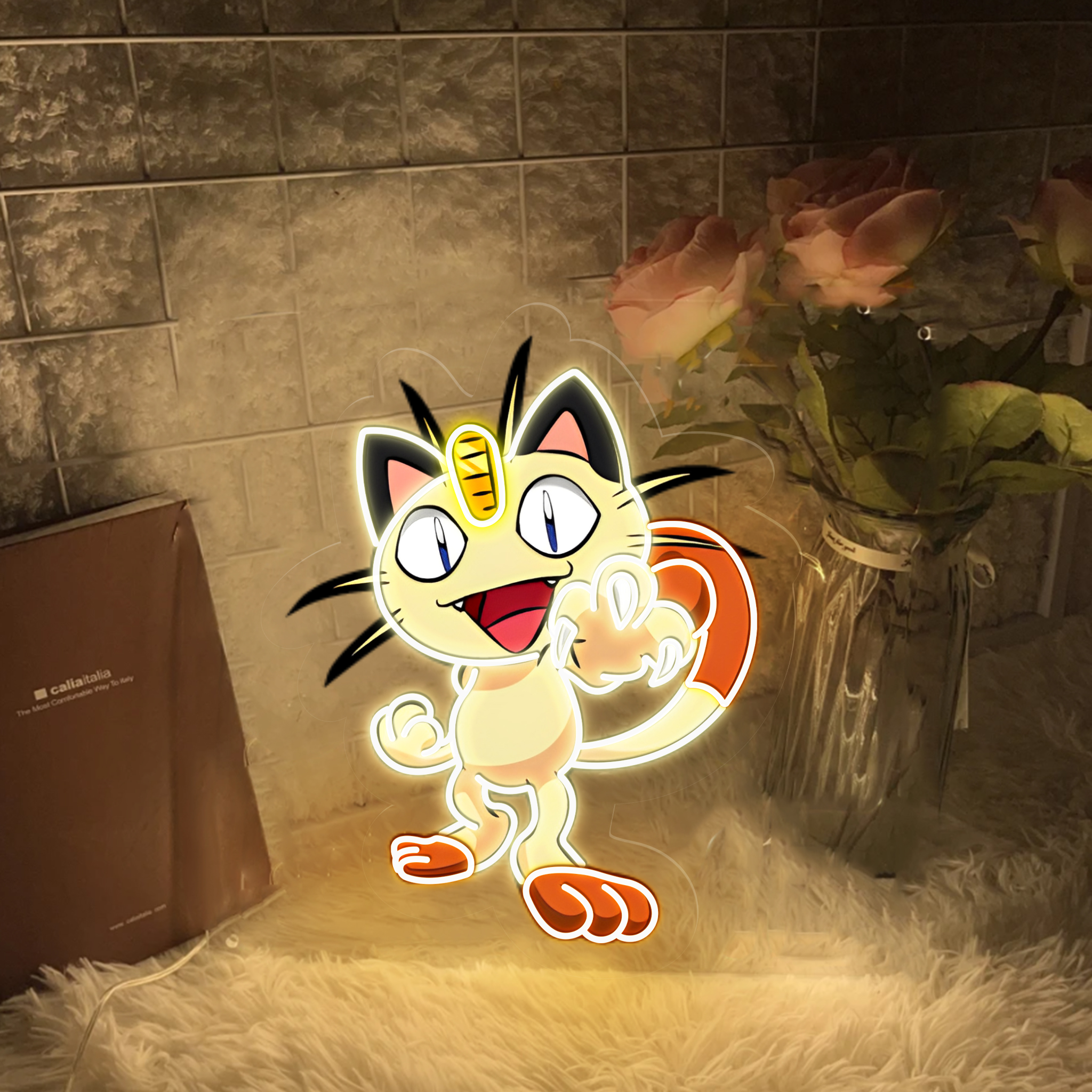 Pokemon Meowth UV Signs Kids Room Decor