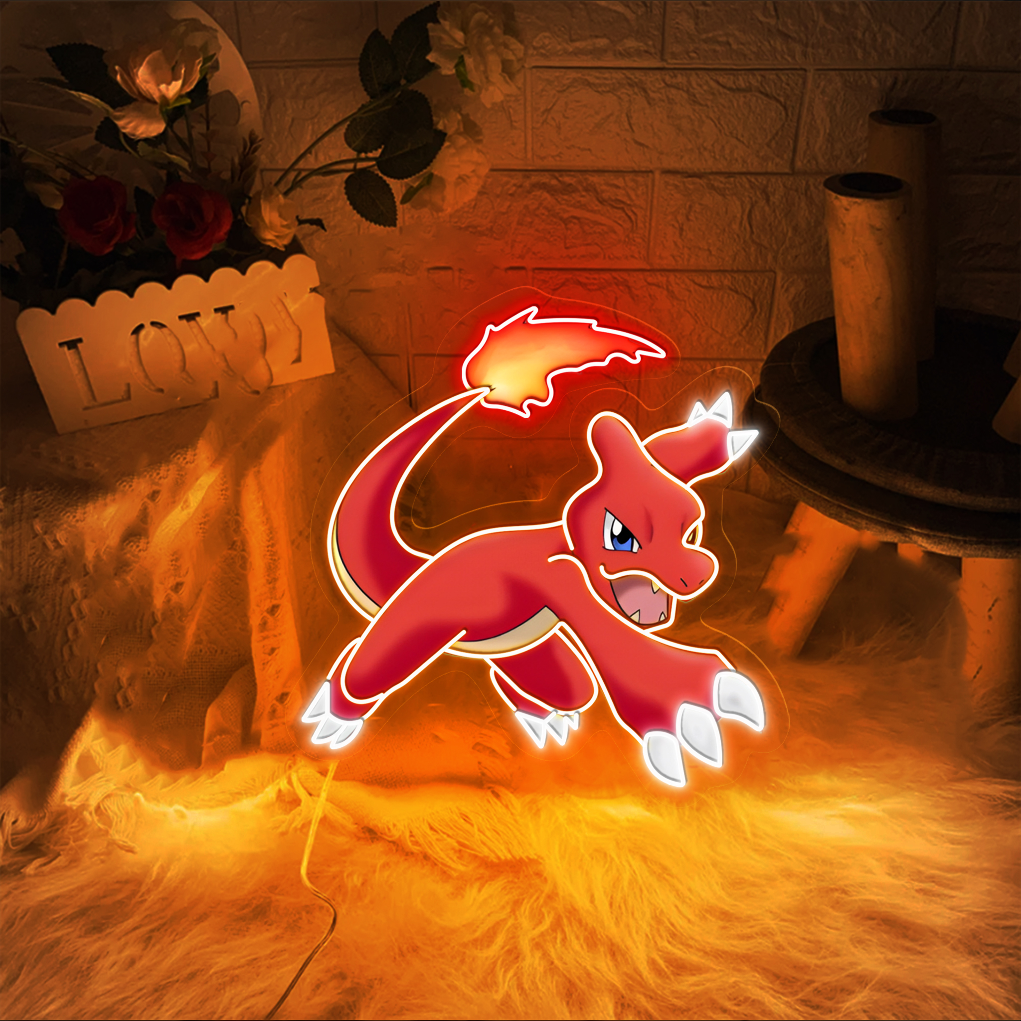Pokemon Charmeleon UV Signs Anime Wall Art Decor