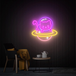 Astronaut Cat Neon Sign, Cute Kitty Led Light Sign, Custom Anime Neon Sign, Astronaut Cat Neon Wall Art, Bedroom Neon Sign Personalized Gift