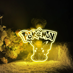 Pikachu Laser Signs Pokemon Wall Art