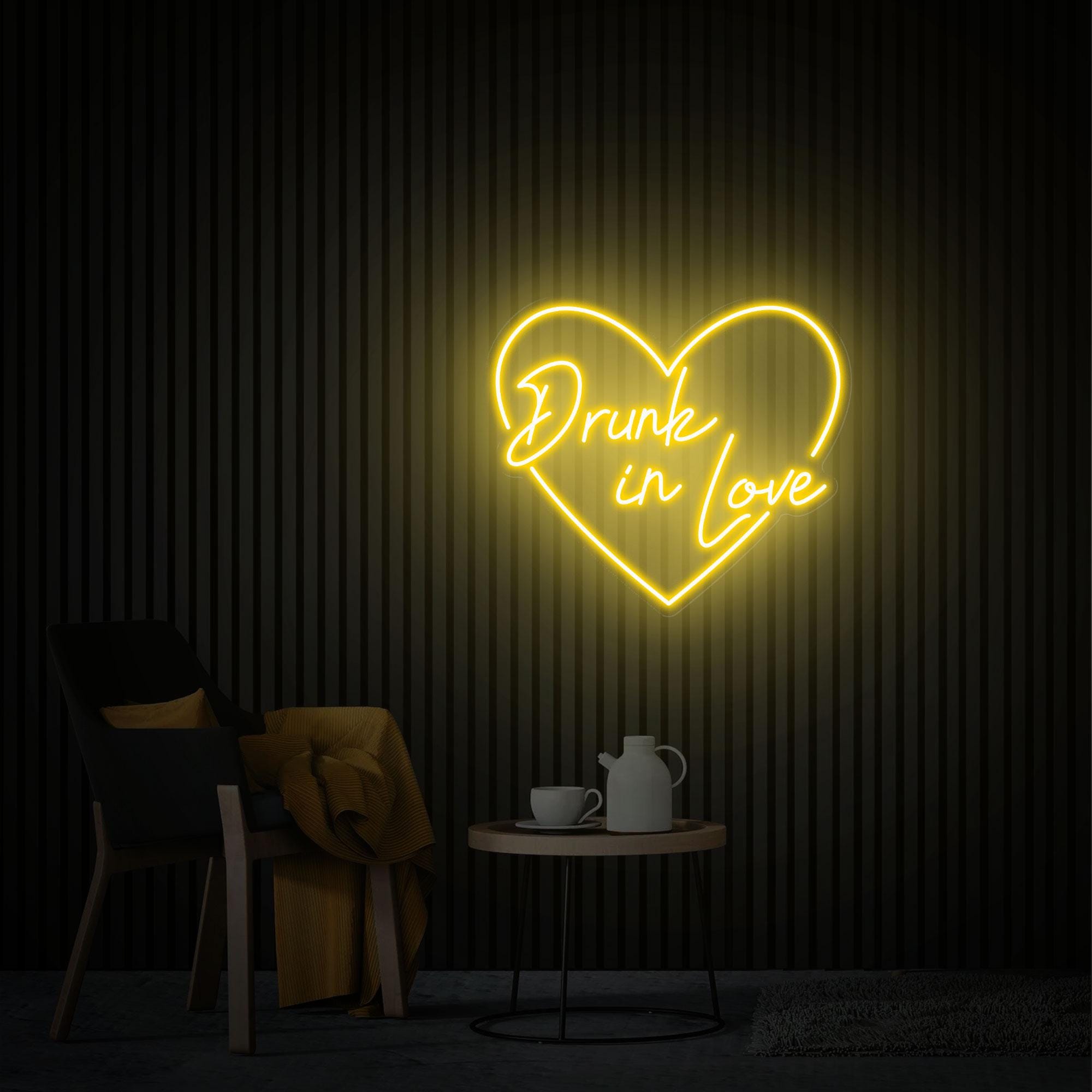 Drunk in Love Neon Sign, Custom Wedding Sign, Wedding Backdrop, Home Decor Personalized Gift, Neon Sign Art, Wedding Decor Gift for Couple