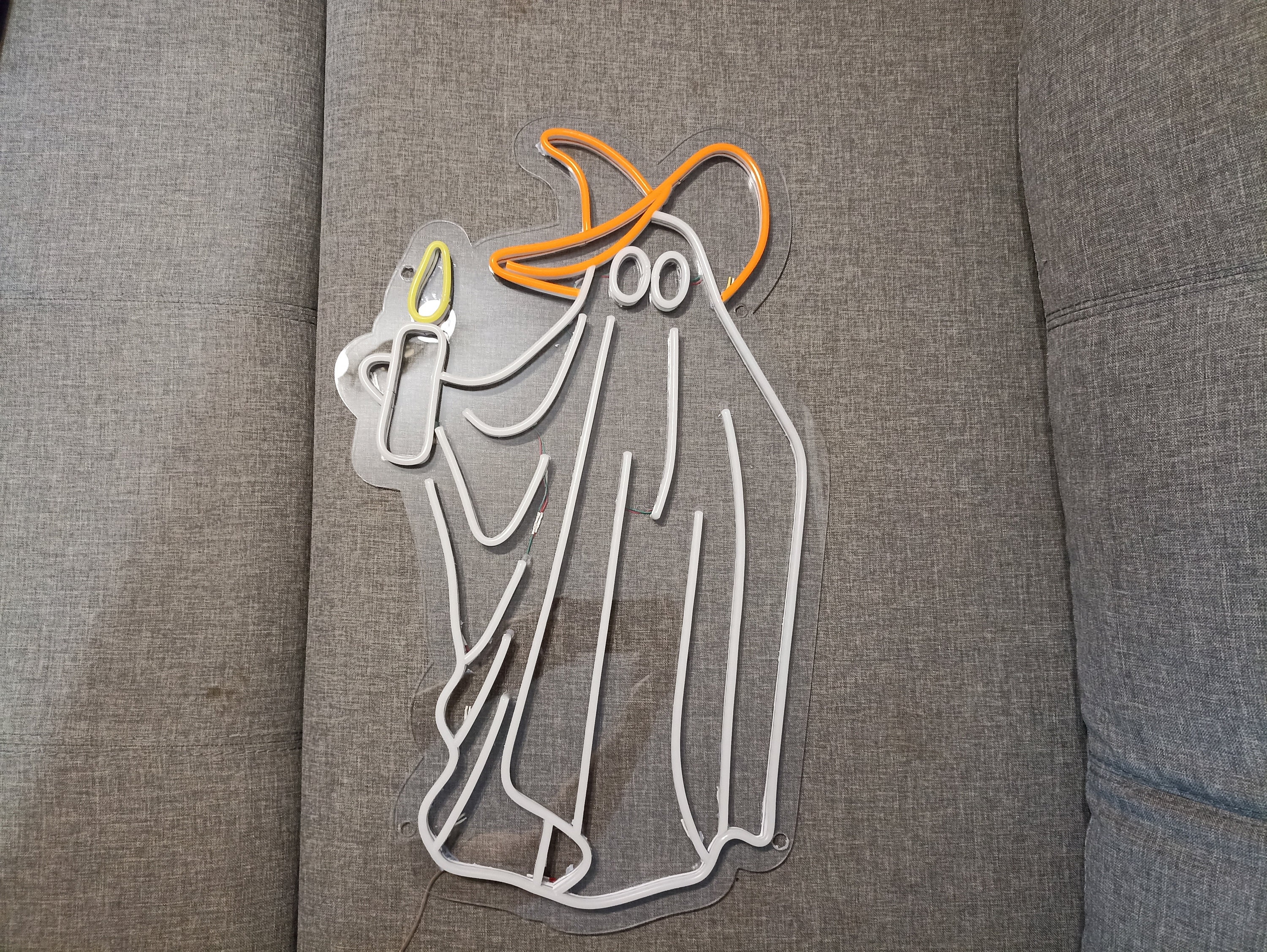 Ghost Halloween neon sign, Ghost-shaped neon light for Halloween, Unique neon ghost sign for October, Spooky neon ghost decoration