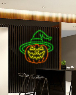 Pumpkin Neon Sign Halloween, Unique Halloween Neon Decor, Halloween Pumpkin Neon Light, Specialty Halloween Neon Sign, Pumpkin Glow Sign
