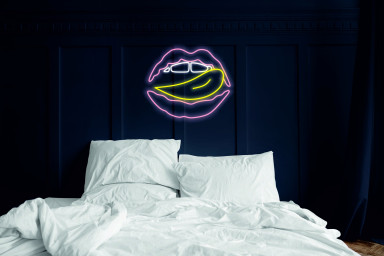 Tongue And Lips Neon Sign, Wall Kiss Neon Sign, Sexy Led Sign