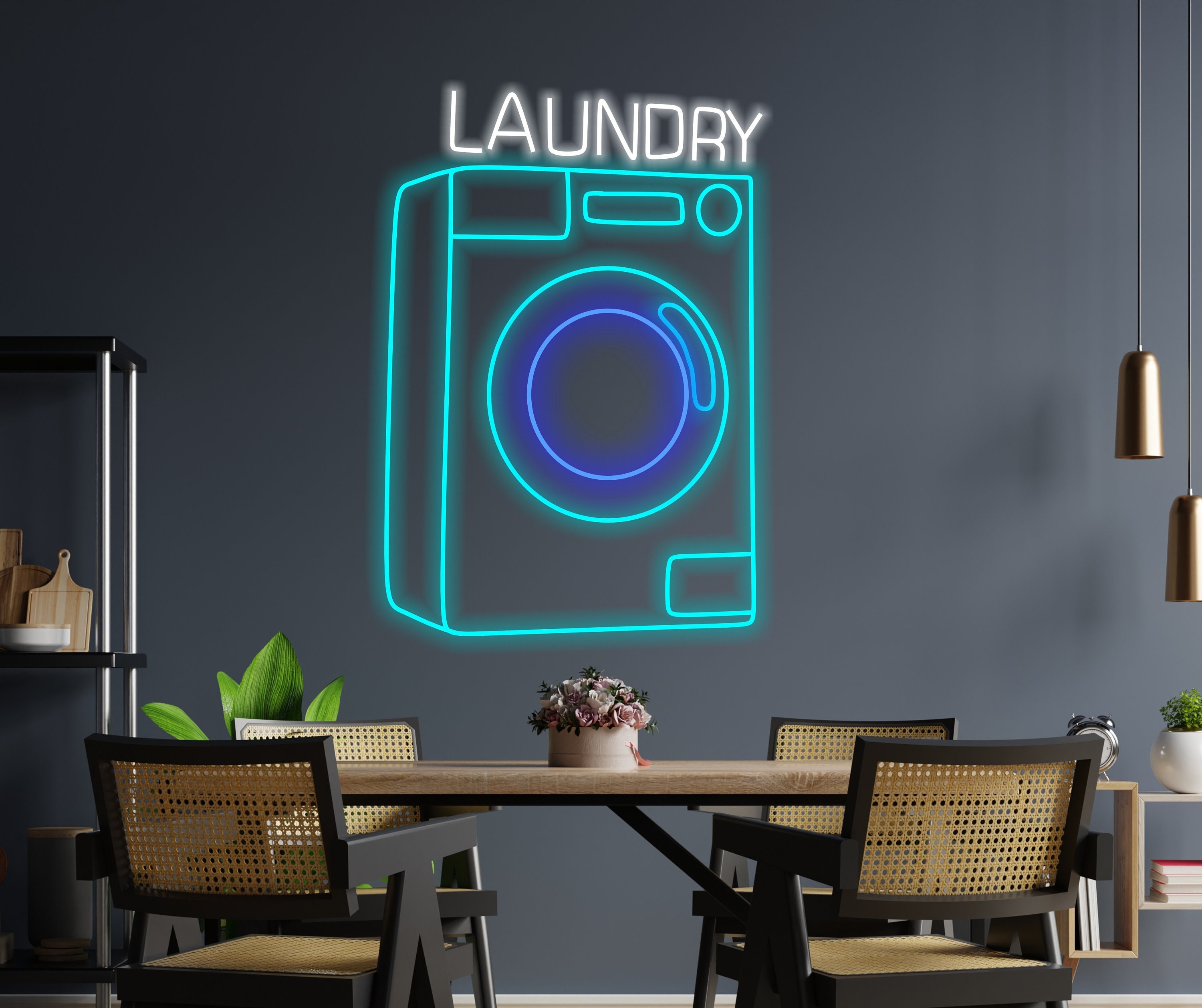 Laundry Machine Neon Sign, Laundry Appliance Neon Sign, Laundry Device Neon Sign, Laundry Automaton Neon Sign, Fabric Washer Neon Light