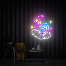 Astronaut Neon Sign, Astronaut Moon Cloud Led Light Sign, Custom Neon Signs, Astronaut Wall Art, Bedroom Neon Sign decor, Christmas Gift