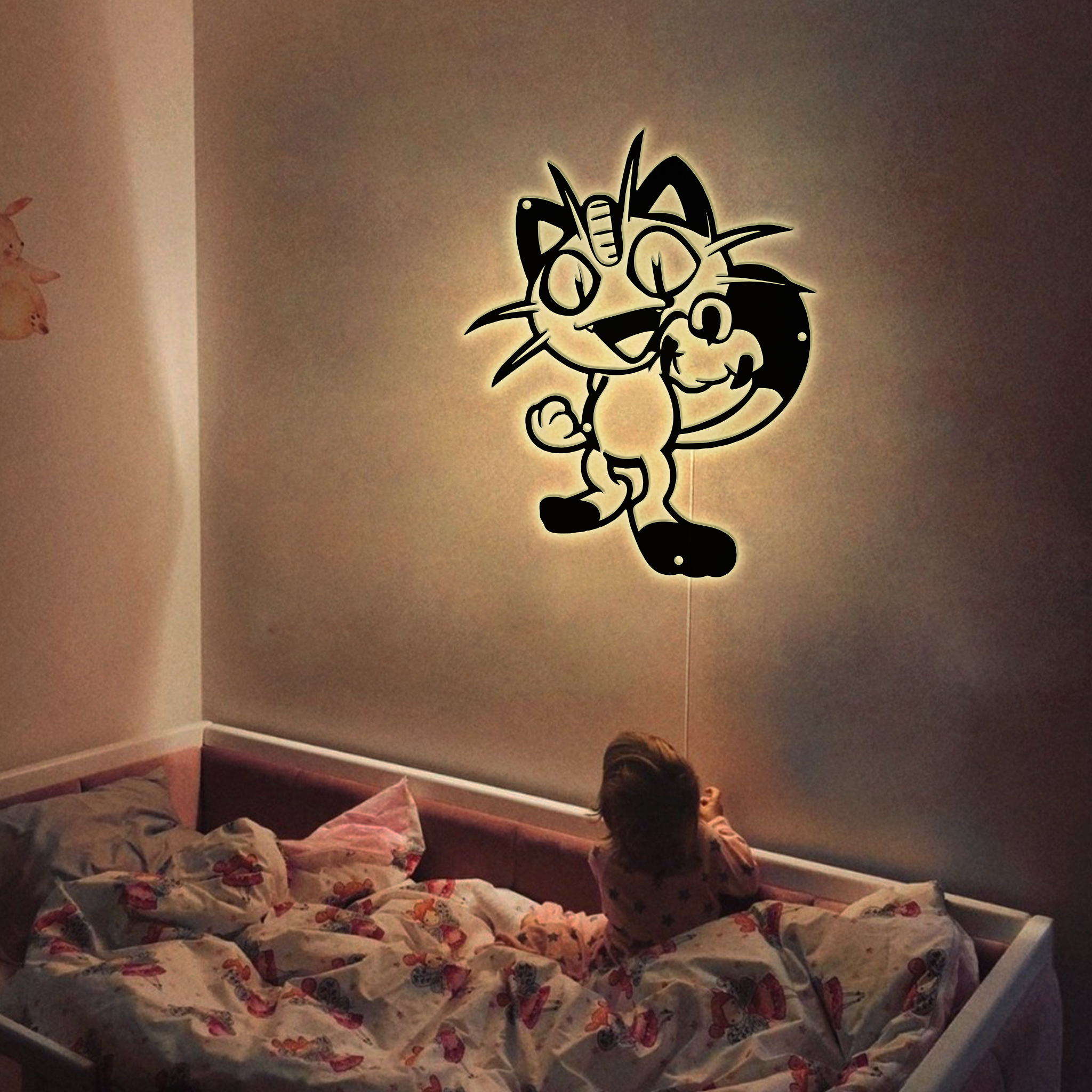 Pokemon Meowth Metal Signs Kids Room Decor