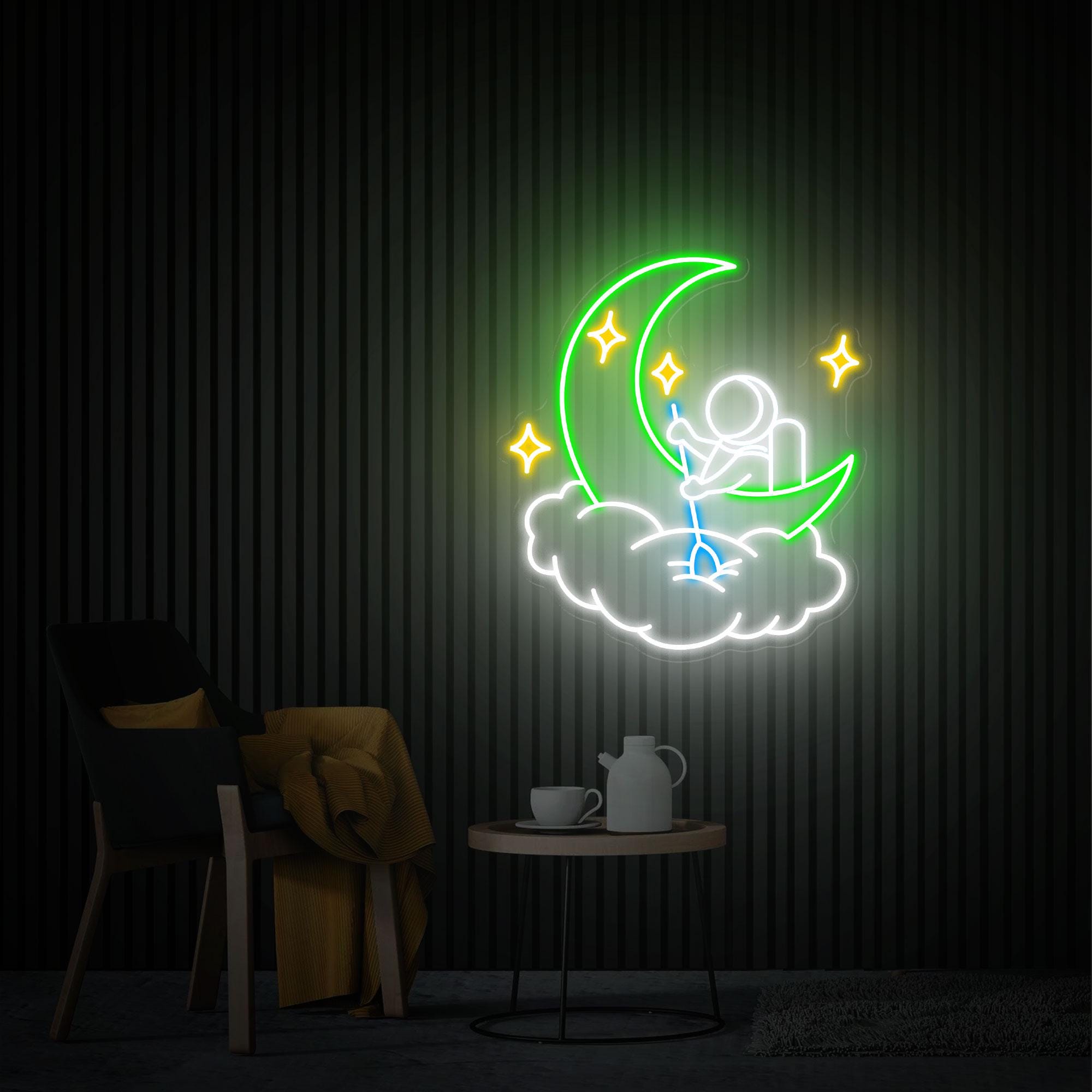 Astronaut Neon Sign, Astronaut Moon Cloud Led Light Sign, Custom Neon Signs, Astronaut Wall Art, Bedroom Neon Sign decor, Christmas Gift