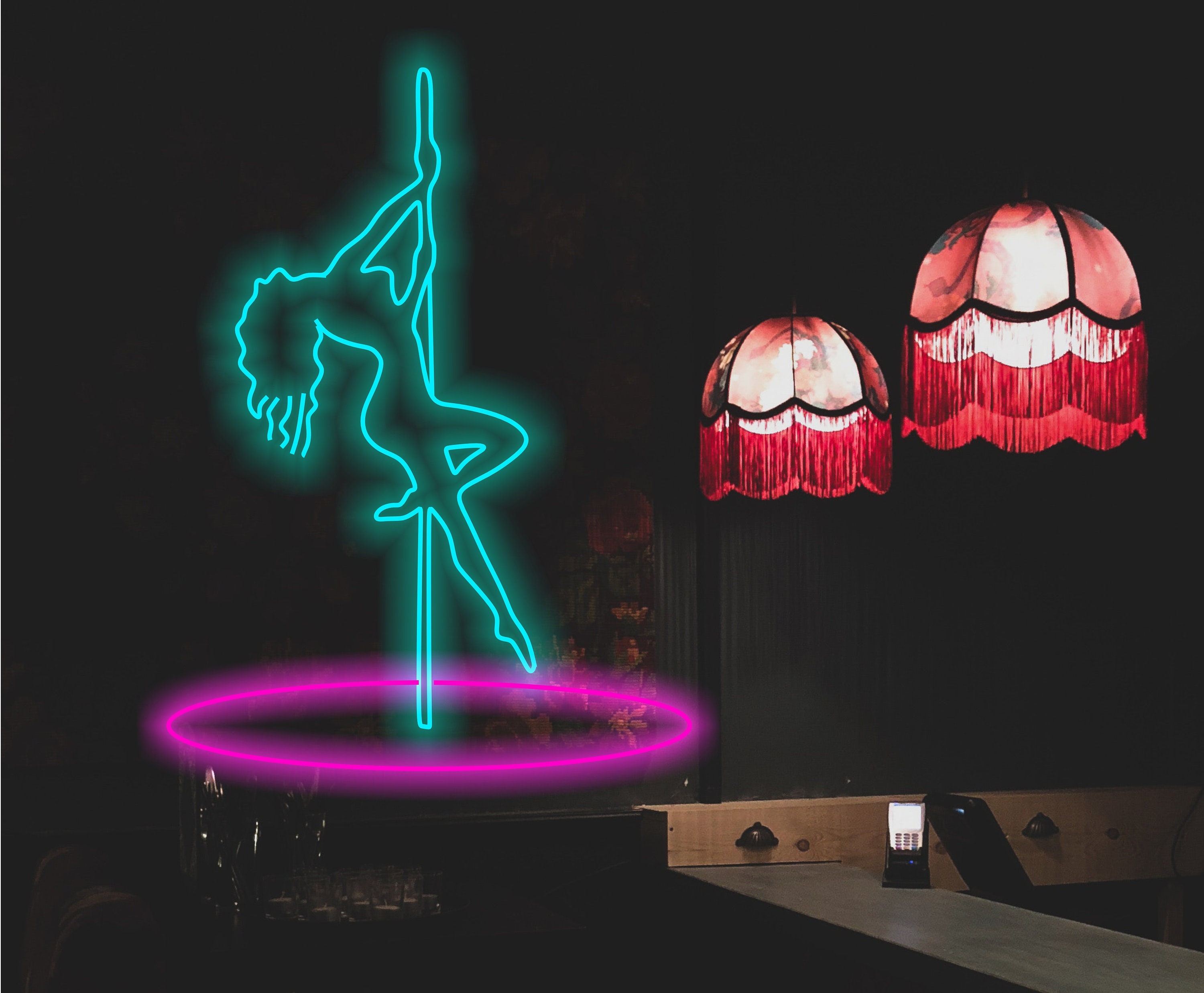 Pole Dance Neon Sign, Club Neon Sign, Nightclubs And Bars, Neon Sign For Pole Dancing, Fitness Studios Neon Sign, Strip Club Neon Sign