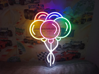 Balloons Neon Sign, Colorful Balloons Neon Sign, Holiday Decorations Neon Sign, Birthday Decoration Neon Sign
