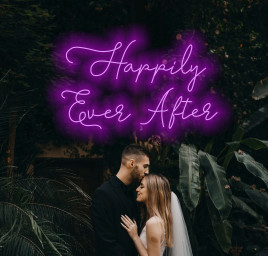 Happily Ever After Neon Sign, Wedding Neon Sign Happily Ever After X, Neon Sign For Wedding Decor, Romantic Neon Sign For Weddings