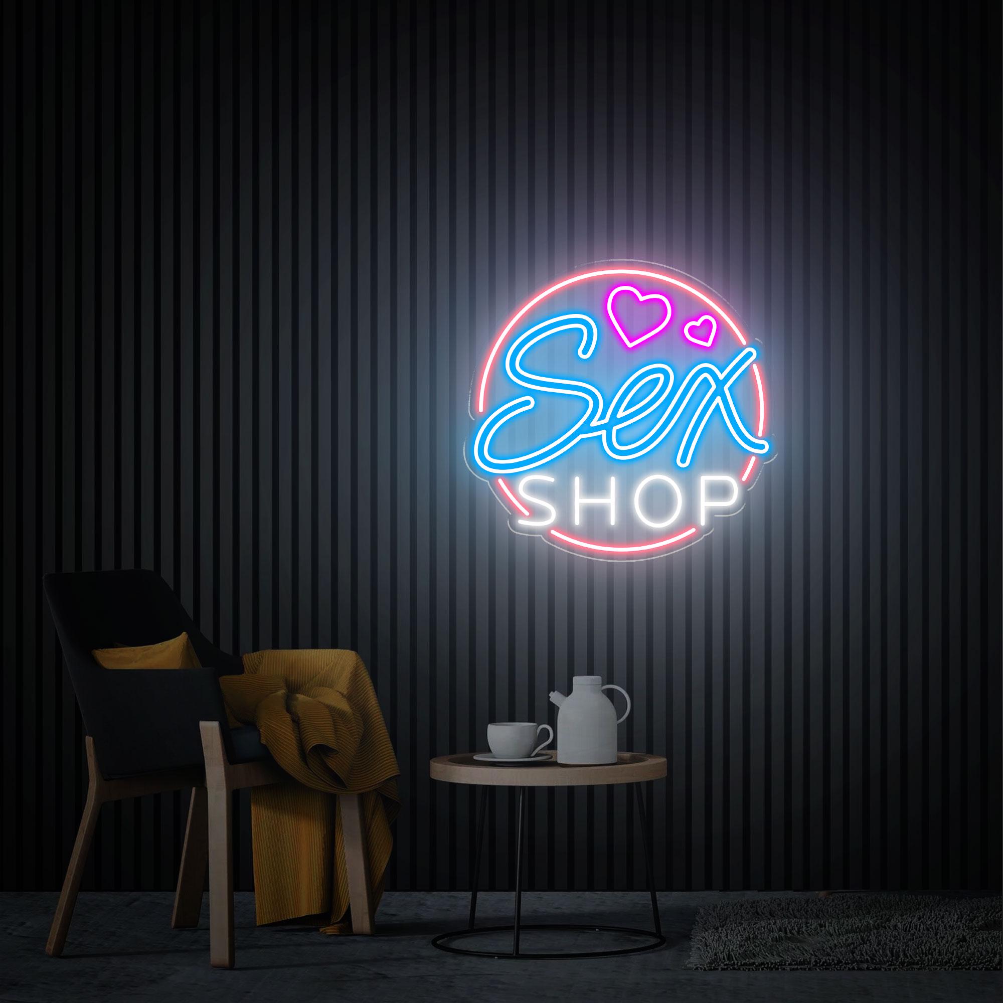 Sex Shop Neon Sign, LED Decor for Sexy Lingerie and Toys Store, Custom Business Logo Sign, Business Opening Gift, Sex Shop Wall Art
