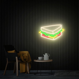 Sandwich Neon Sign, Hoagie Neon Sign, Fun Kitchen Wall Art for Restaurants, Fast Food Coffee Shop Decoration Led Light Home Decor