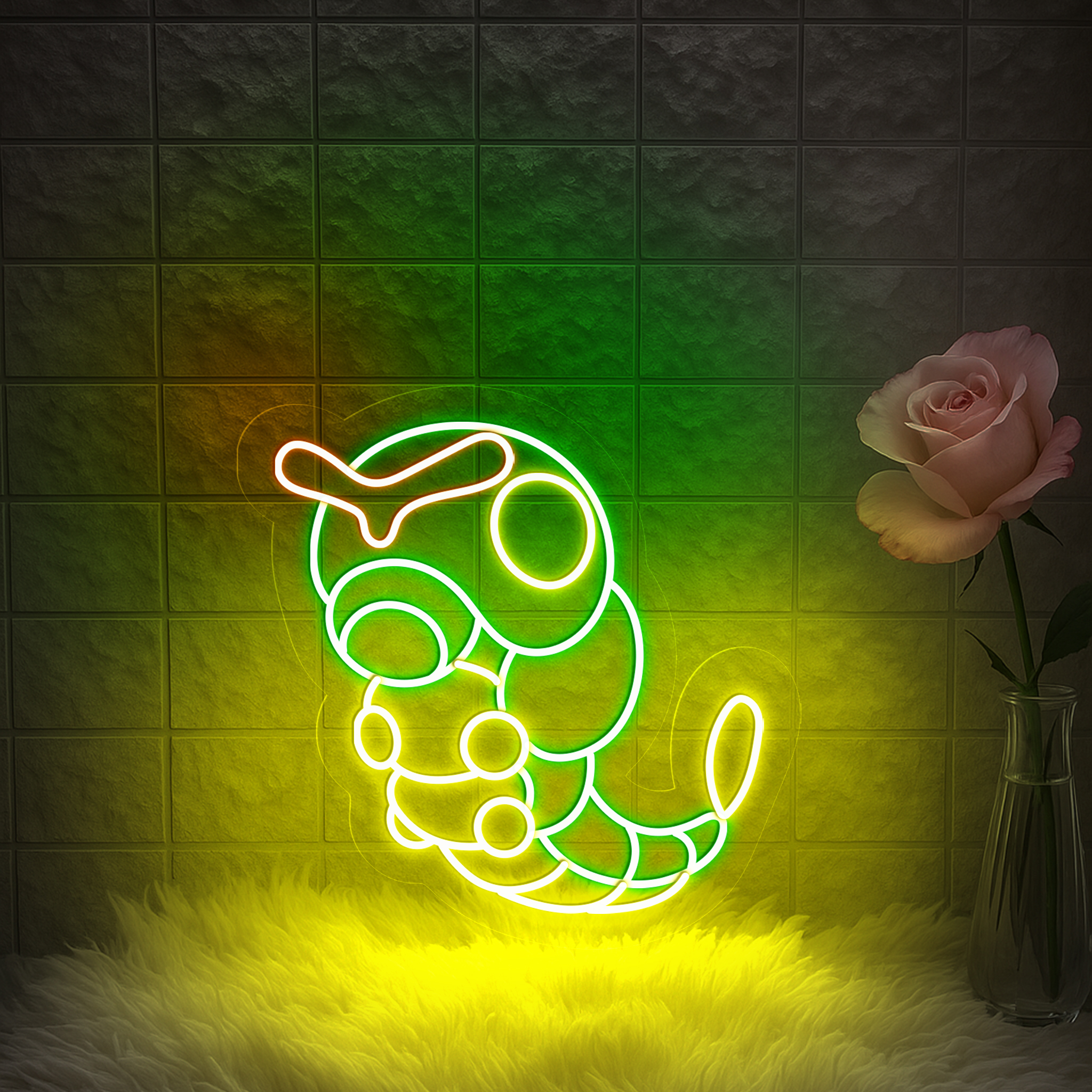 Caterpie Neon Signs Pokemon Wall Art