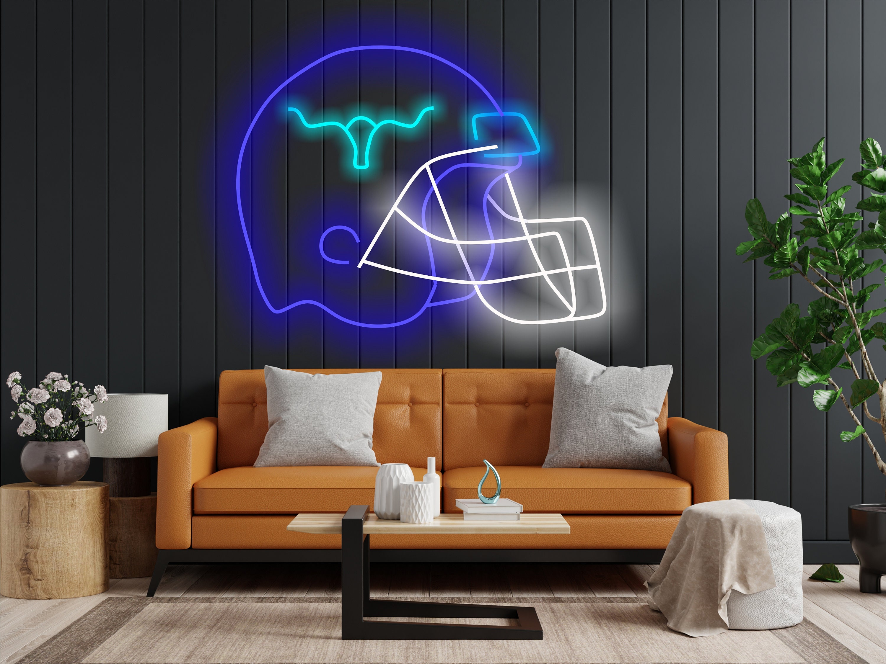 Football Helmet Neon Sign, American Football Neon Sign, Sports Bar Football Helmet Sign, Football Helmet Neon