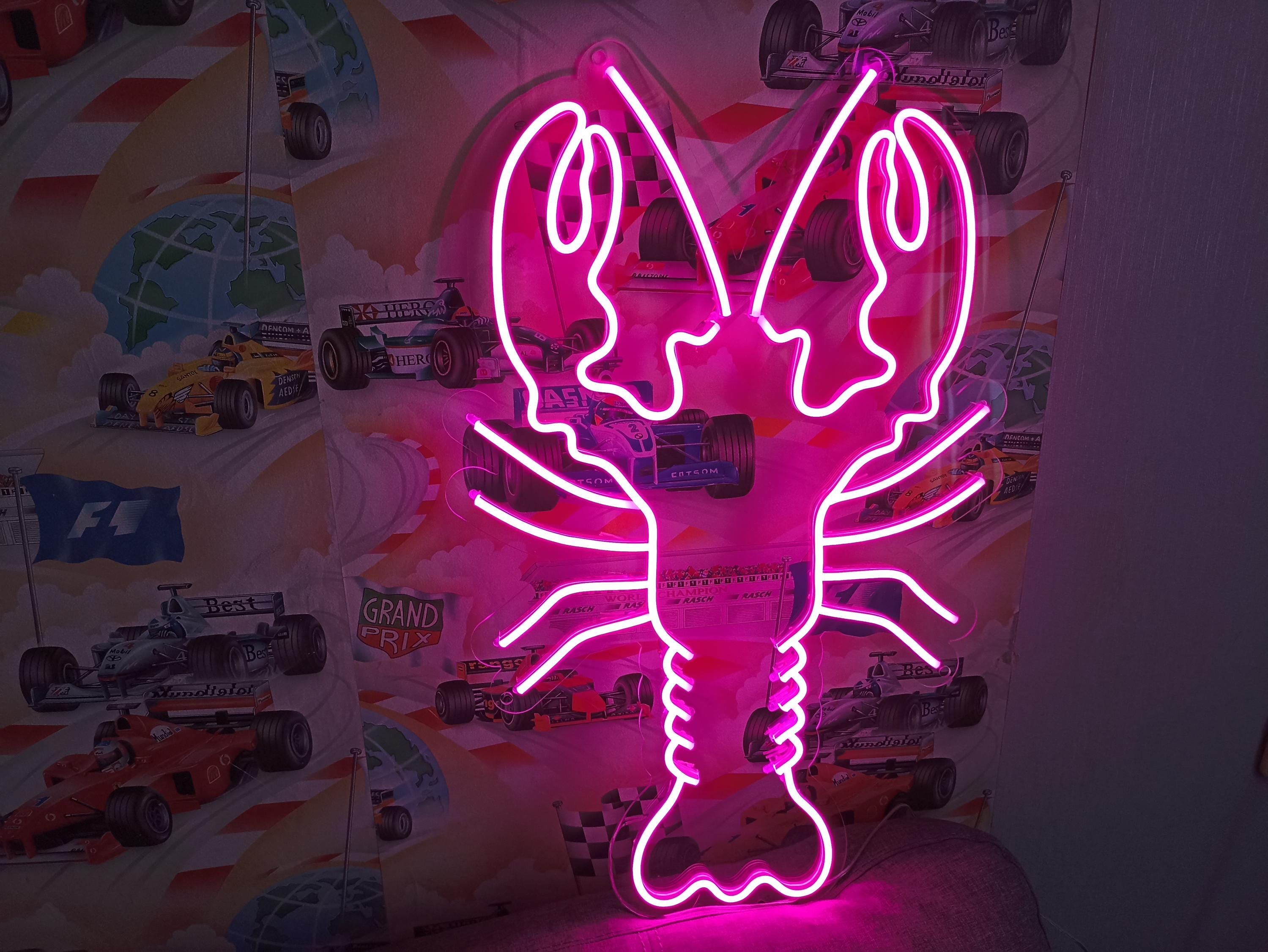 Crayfish Neon Sign, Lobster Neon Sign, Neon Seafood Sign, Lobster Light Sign, Seafood Neon Light, Crawfish Led Sign, Neon Sign For Seafood